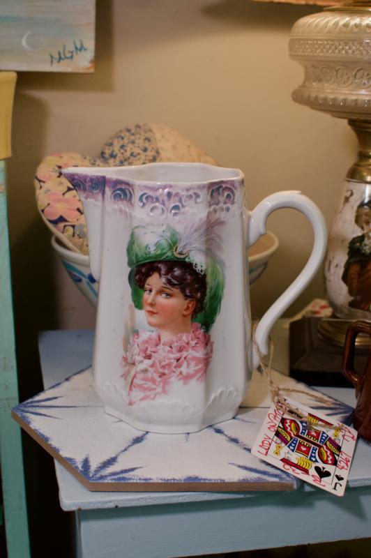 Lady on pitcher