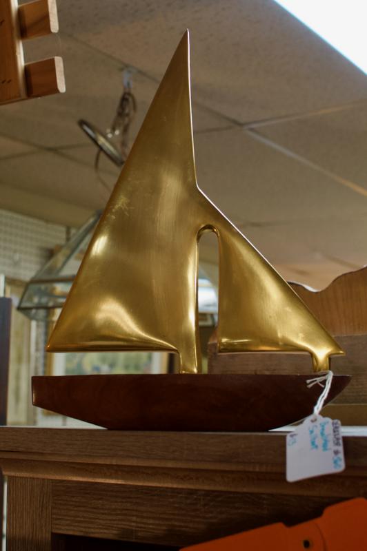 Brass / wood sailboat