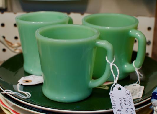 Fire King jadeite mugs