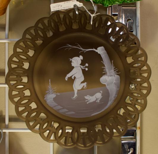 Mary Gregory “Boy Skating” scallop edge plate (1977)