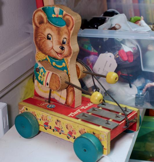 Vintage Fisher Price Tiny Teddy pull toy
