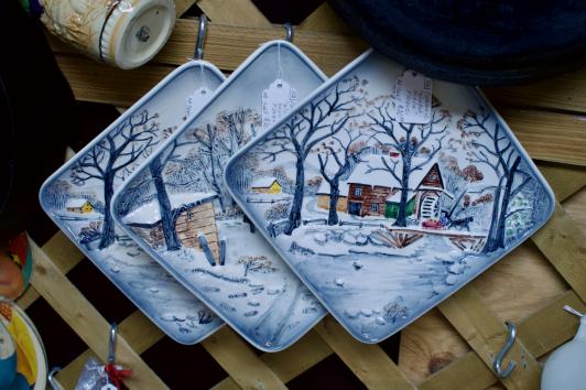 Ceramic “Winter Scene” plaques