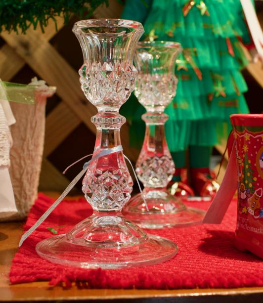 Cristal D’Arques Doran “Longchamp” candlesticks pair