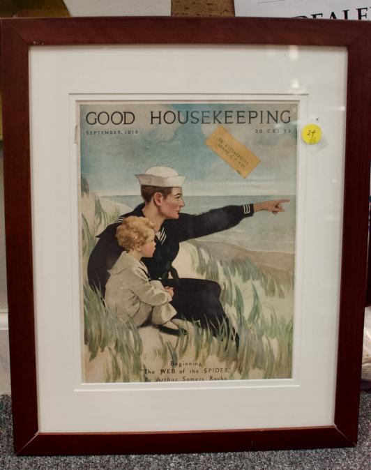 Framed 1918 Good Housekeeping magazine cover