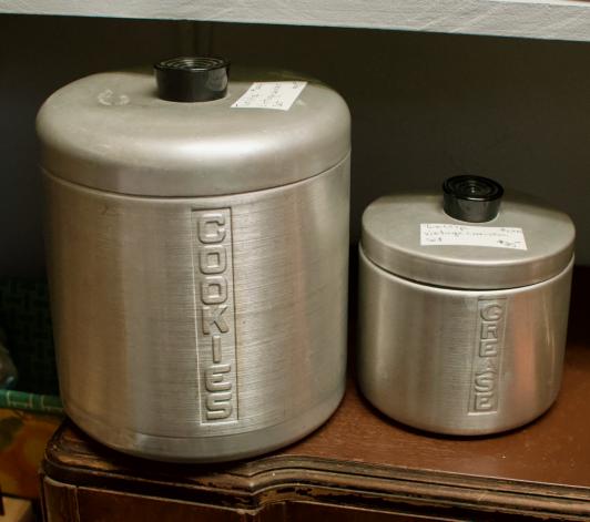 Two (2) pc vintage canister set