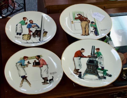 Norman Rockwell 1979 Gorham 4 season plates