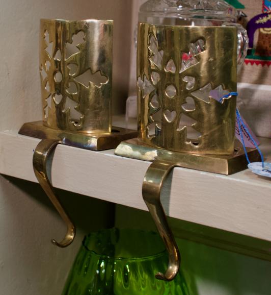 Brass stocking holders (pair)