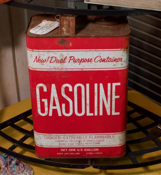 Vintage “Help” gallon metal gas can