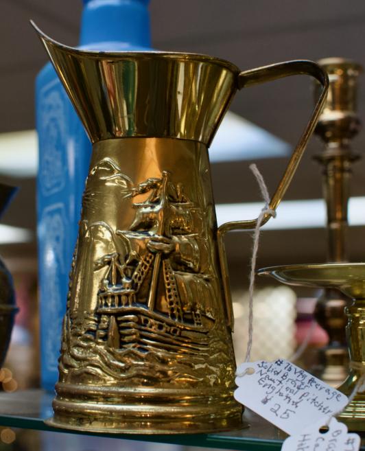 Vintage peerage solid brass nautical pitcher - England