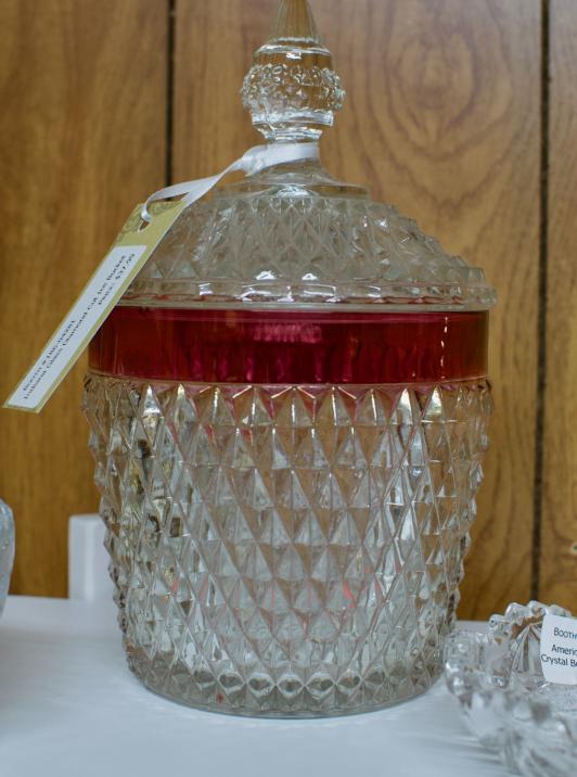 Indiana glass diamond cut ice bucket