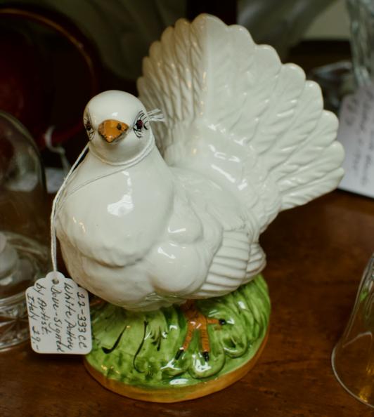 White pottery dove
