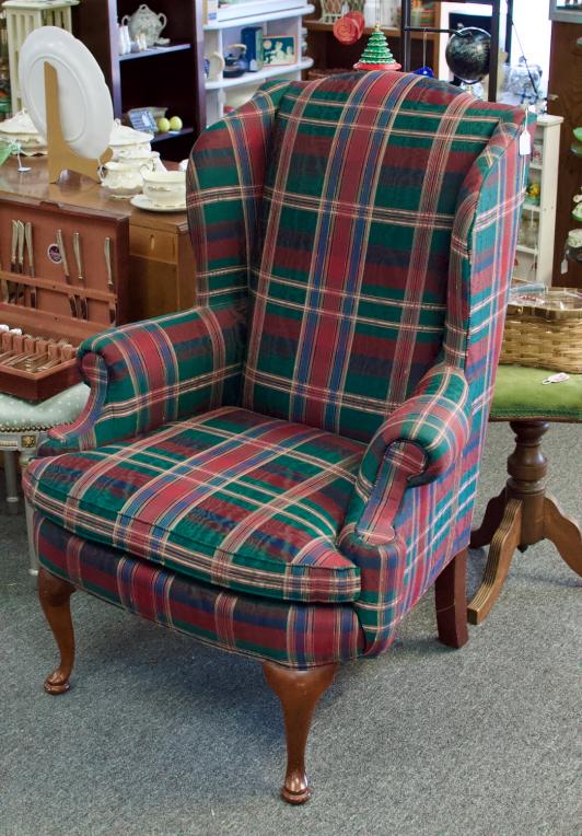 Highland house plaid wingback chair