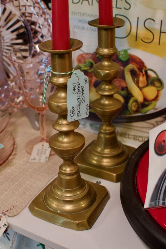 Brass candlesticks pair