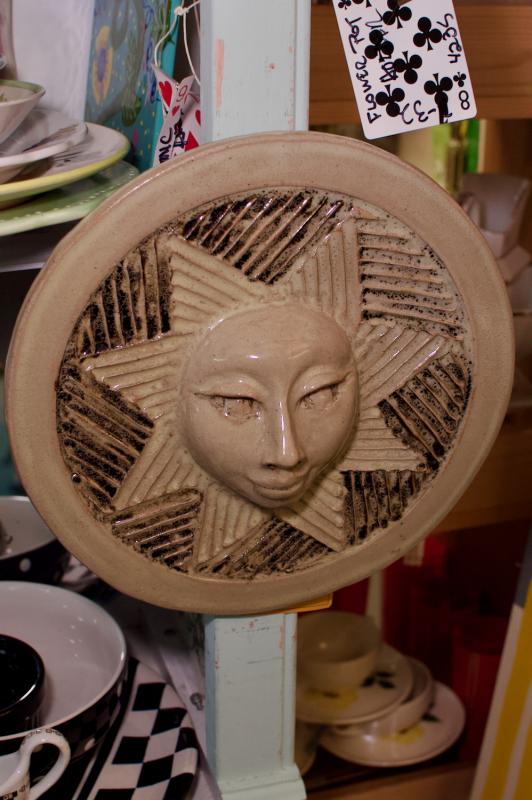 Hand made pottery sun wall hanging