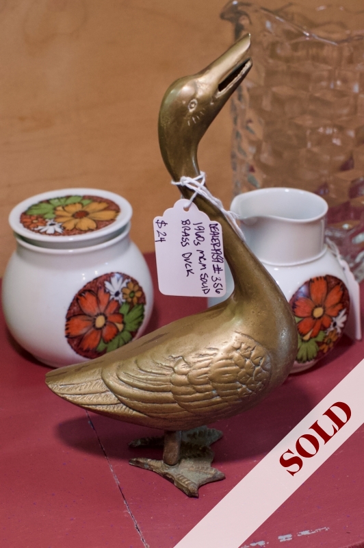 1960s MCM solid brass duck
