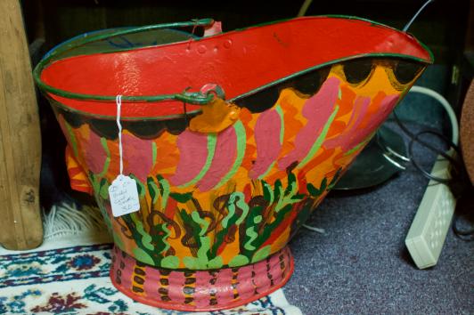 Painted coal scuttle