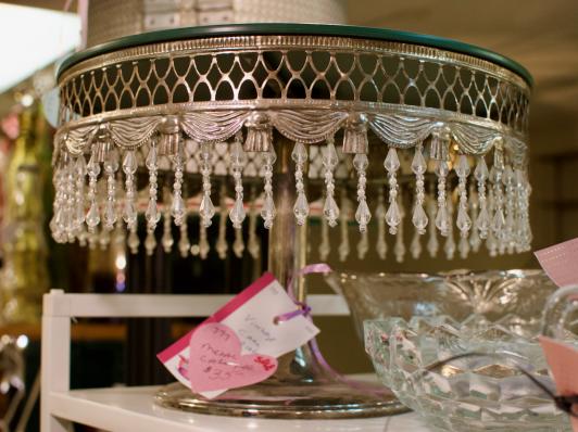 Vintage metal cake plate