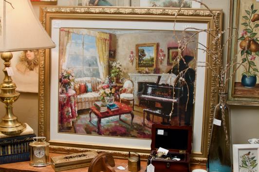 “The Music Room” framed vintage print