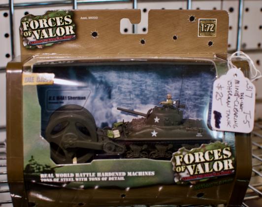 Die cast mine clearing Sherman tank
