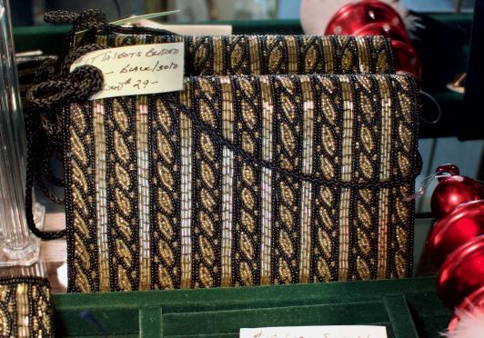 Talbots beaded purse - black/gold