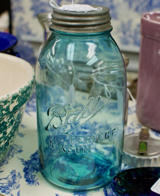 Perfect vintage aqua ball canning jar
