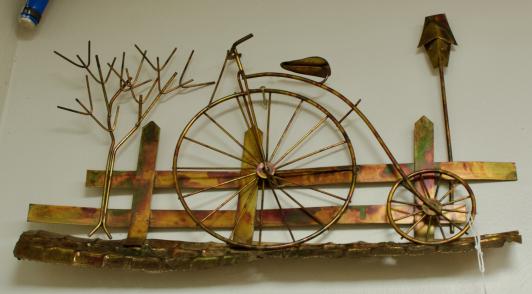 Vintage copper wall art sculpture