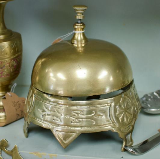 Vintage solid brass hotel bell