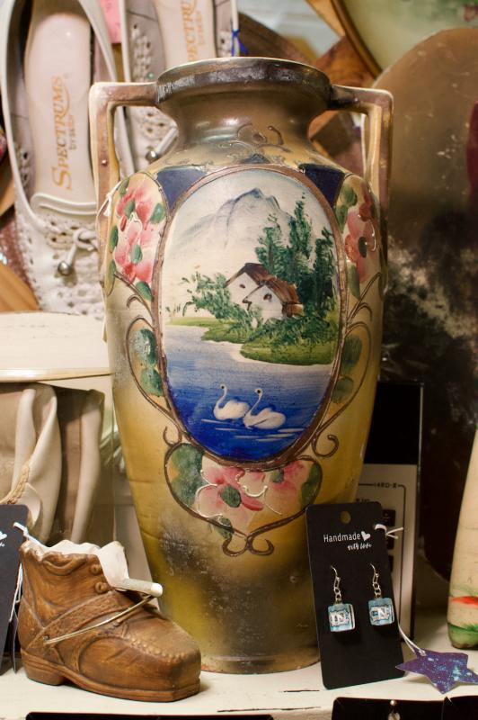 Antique vase w/ swans