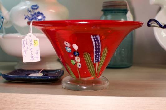 MCM art glass millefiori pedestal bowl
