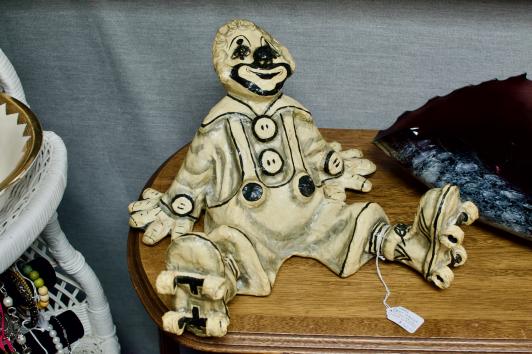 Paper mache roller skate clown (1950s)