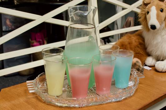 MCM Blendo 7pc pastel 1960s bar ware set