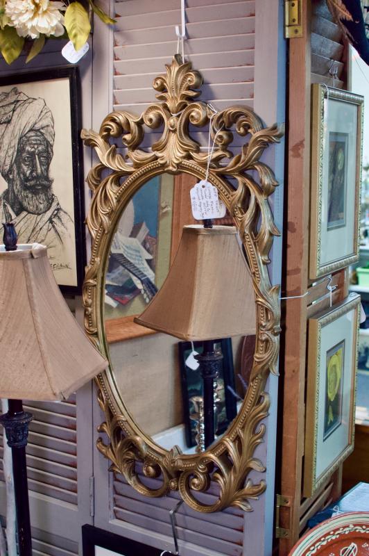 Vintage plastic Turner MFG Co. ornate mirror - Hollywood regency style