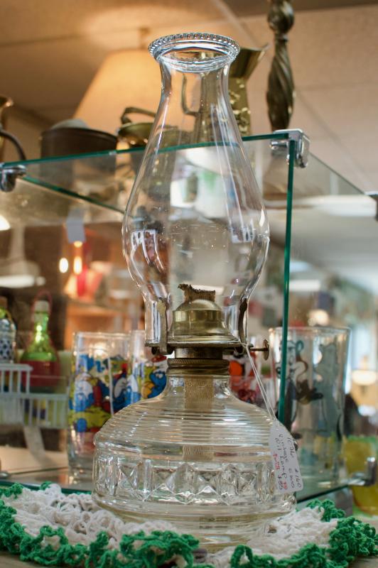Vintage glass oil lamp