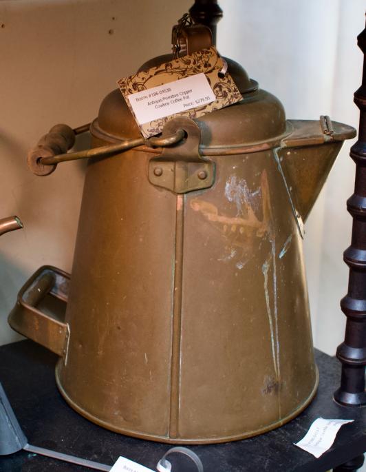 Antique / primitive copper cowboy coffee pot