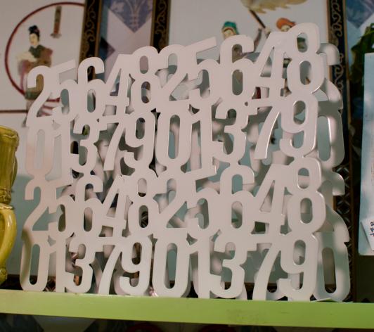 White numbers magazine holder