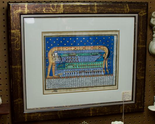 Handpainted papyrus - celestial goddess Nut