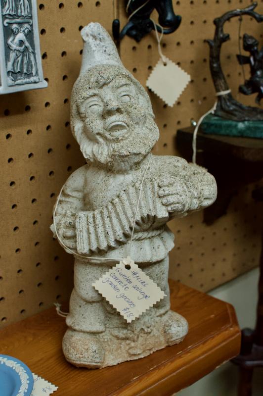 Garden salvage concrete gnome