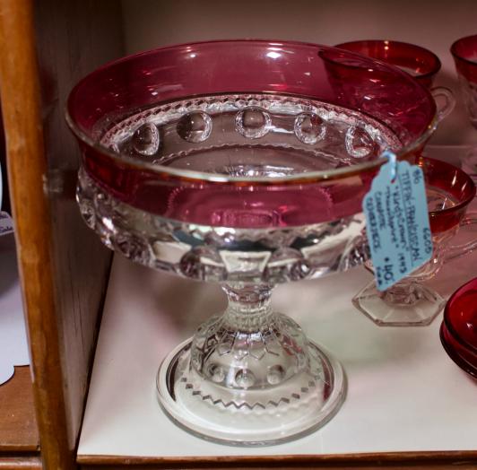 Tiffin-Franciscan “King’s Crown” thumbprint compote centerpiece