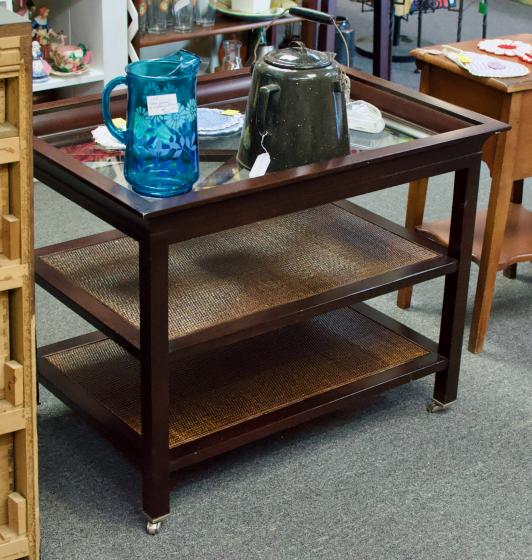 Mahogany glass top table