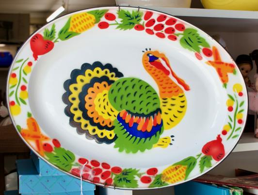 Metal turkey platter