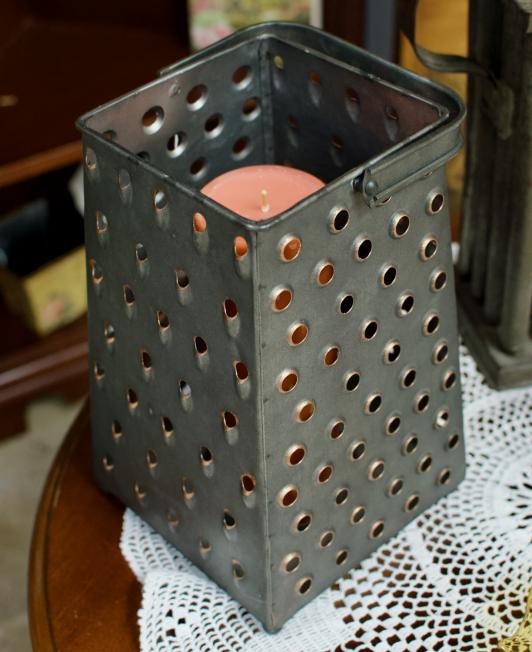 Beautiful antique lantern w/ autumn candle