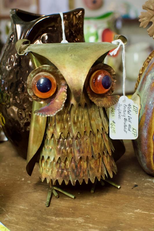 Metal owl - mid century brutalist sculpture