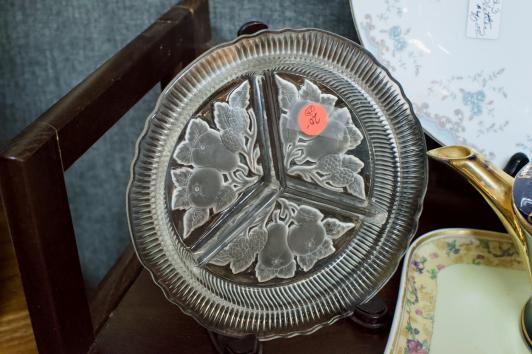 Divided glass dish