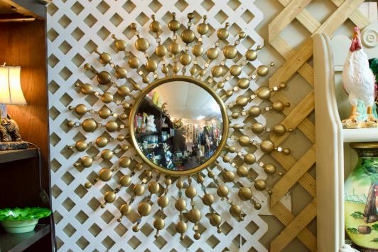 Vintage brass starburst mirror