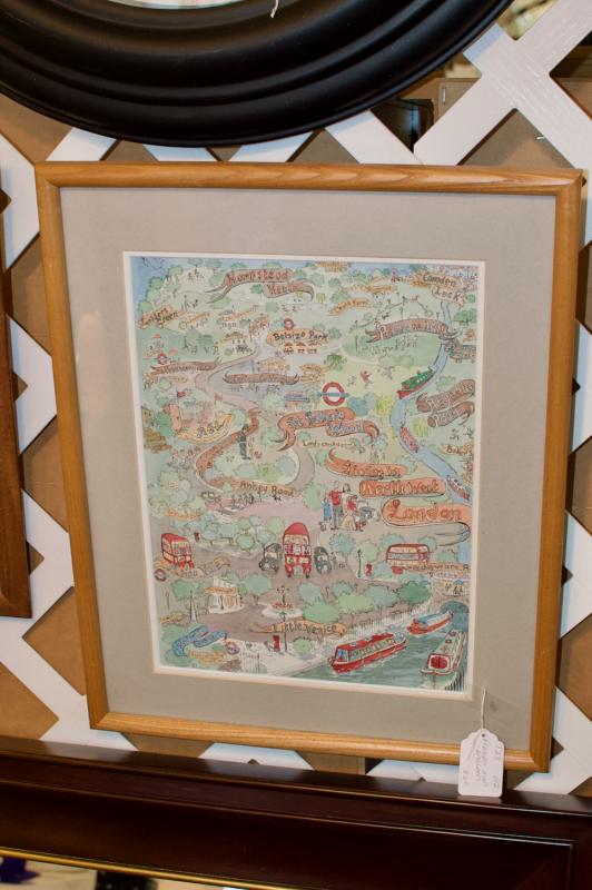 Framed map - England, North West London