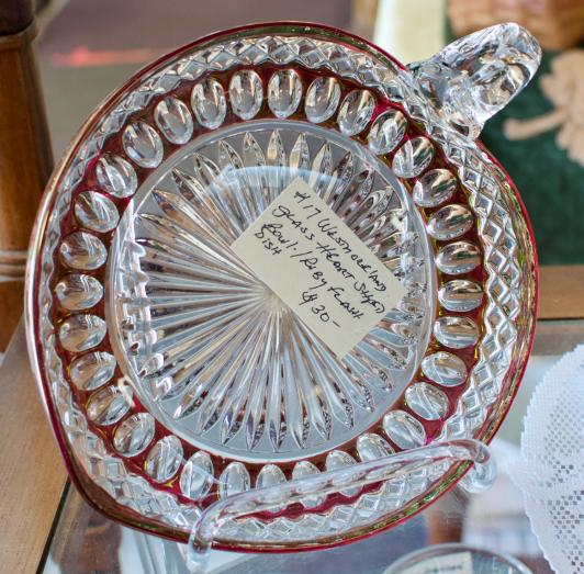 Westmoreland glass heart shaped bowl