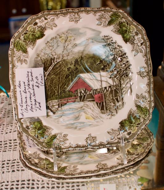 Johnson Bros. (England - brown backstamp) friendly village square snack plate