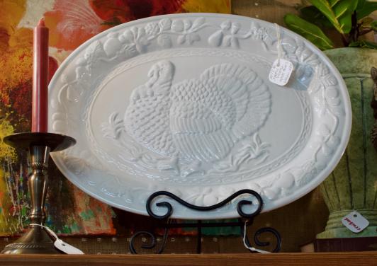 Large white turkey platter