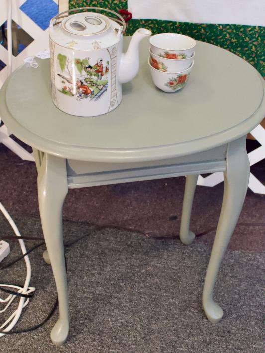 Small gray side table