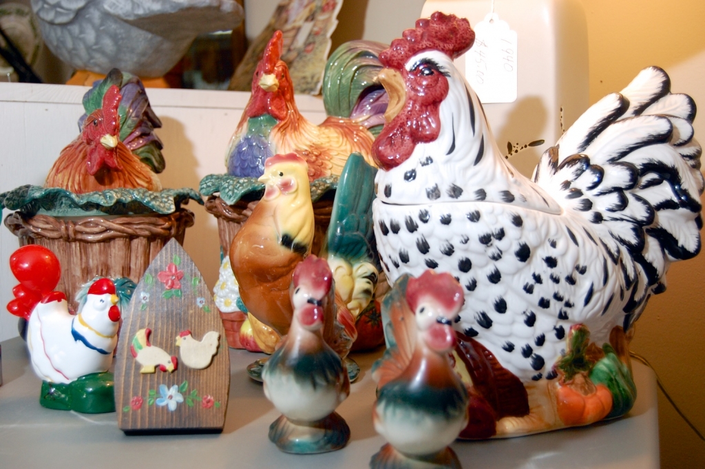 Roosters and chickens